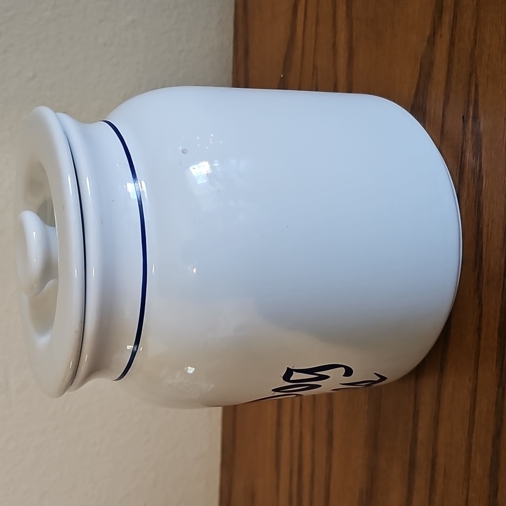 White and Blue Dog Treat Jar - Picture 2 of 9